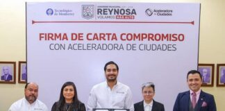 Firmó Presidente de Reynosa carta compromiso con Aceleradora de Ciudades