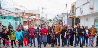 Inauguró Carlos Peña Ortiz pavimentación de circuito vial en La Cañada