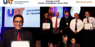 Entrega UAT el Premio Investigador Joven 2022 al Dr. Josué Francisco Pérez