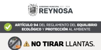 Exhorta Gobierno de Reynosa a evitar contaminación por llantas