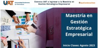 Convoca UAT a ingresar a la Maestría en Gestión Estratégica Empresarial