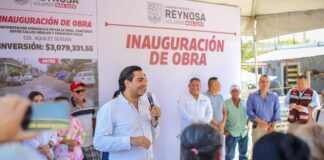 Inauguraron vecinos de la Aquiles Serdán una nueva pavimentación